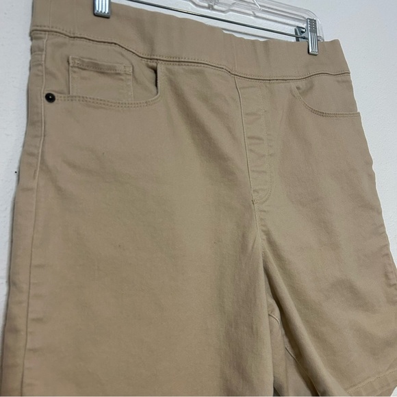 DKNY Tan High Waist Shorts Casual Cotton Blend Size Large - Picture 2 of 6